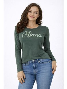   Miana női hosszú ujjú felső - strasszköves díszítéssel, fekete színben