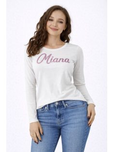   Miana női hosszú ujjú felső - strasszköves díszítéssel, fekete színben